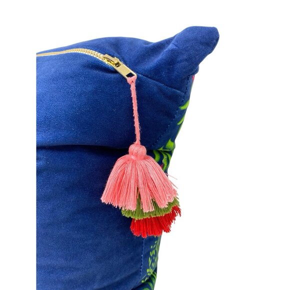 LILLIAN AUGUST Home Feather Filled Blue Leopard & Jungle 13"x23" Pillow HTF Rare - Picture 3 of 5